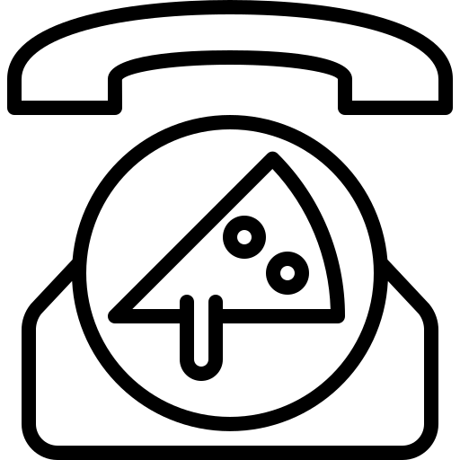 Food, delivery, service, take away, restaurant, phone, call icon